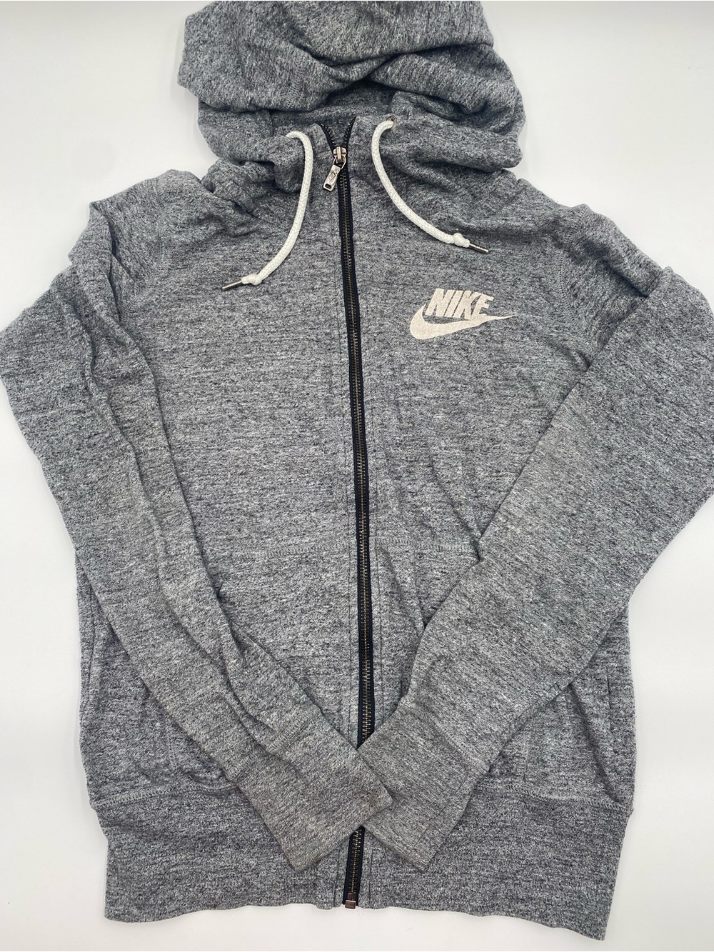 Nike Women's Heather Gray Full-Zip Hoodie Lightweight Size S